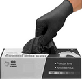 Praima Black Nitrile Disposable Gloves Latex Powder Free 100 Pack Large New