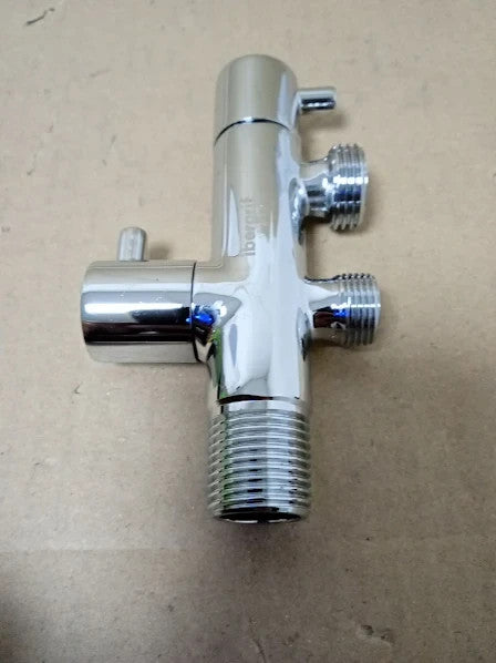 Ibergrif M22005B Two Outlet Angle Valve 1/2 3/8in Chrome Silver