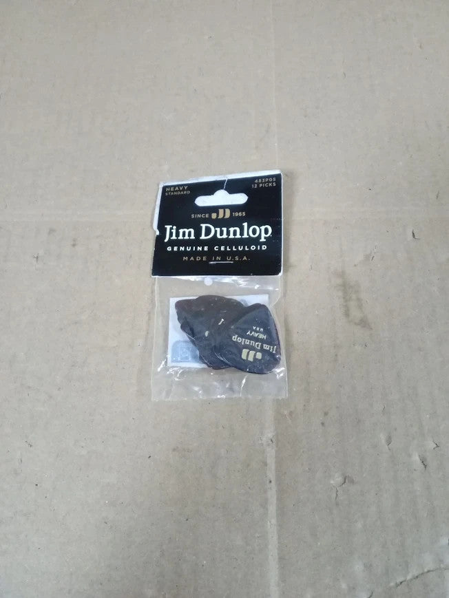 Jim Dunlop 483P03XH Extra Heavy Celluloid Pick Player Black Pack Of 12 New
