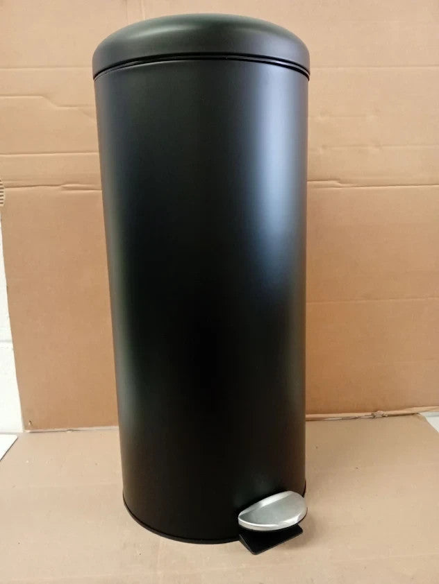Habitat 30Litre Domed Pedal Bin Made From Steel Inner Bin Black 67x29x29