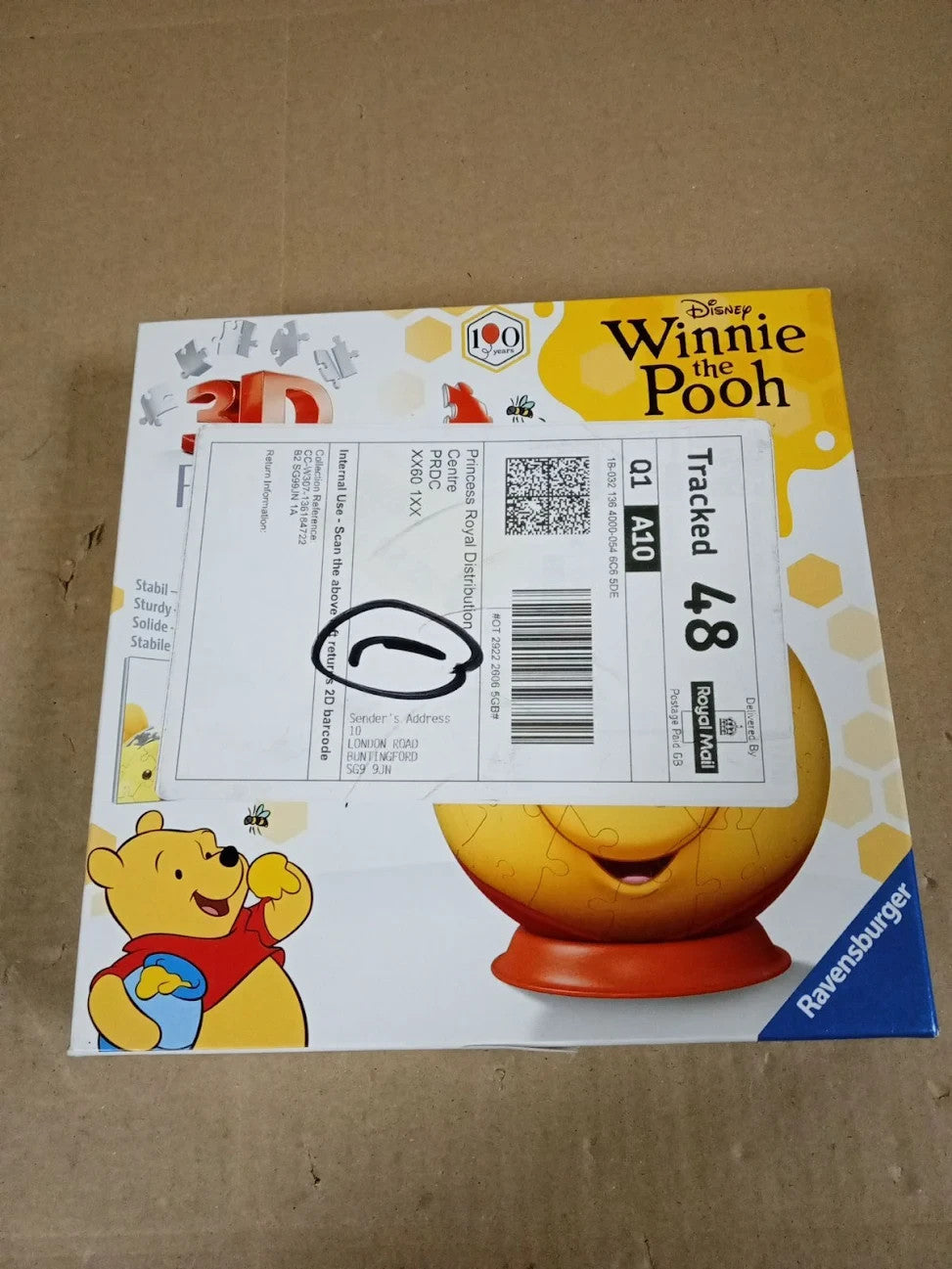 Ravensburger Winnie The Pooh Ears 72 Pieces Ball 3D Jigsaw Puzzle Toy Kids New