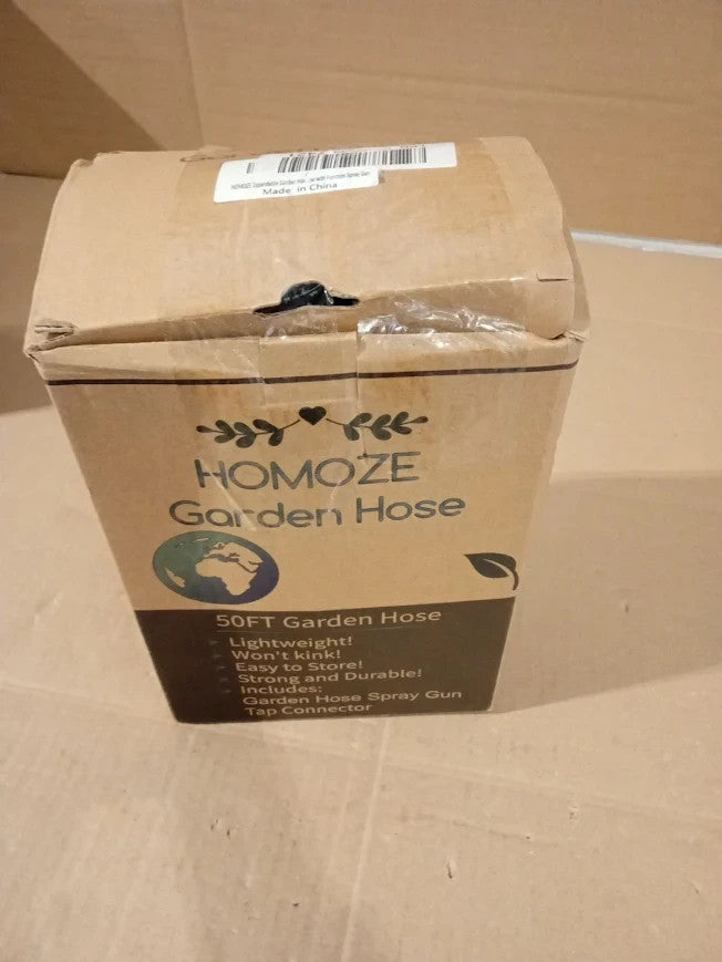Homoze Expandable Garden Hose 50ft Hose Pipe Fittings Spray Gun Black New