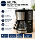 Melitta Filter Coffee Machine Look V Timer Model Stainless Steel 21x24x33cm