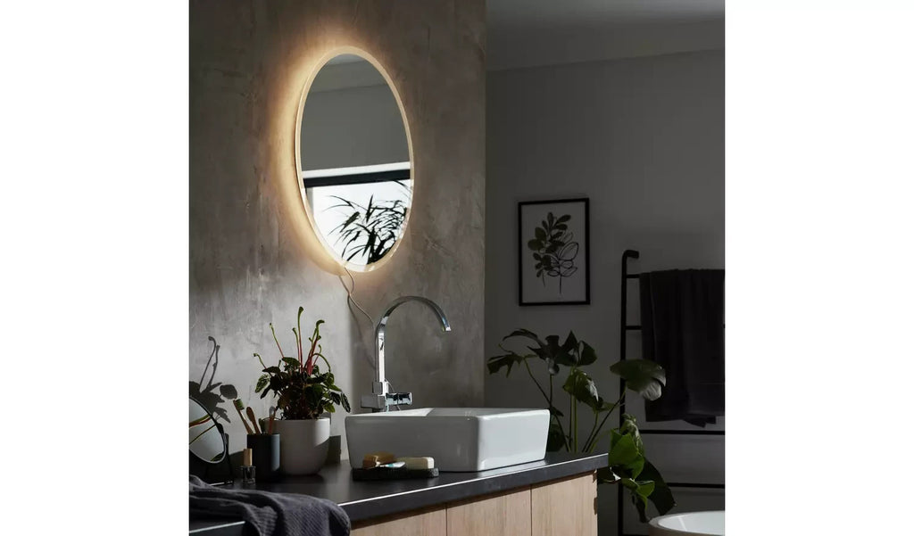 Habitat Bathroom LED Circle Backlit Demister Touch Mirror Illuminated Vanity