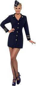 Smiffys Adult Womens Flight Attendant Costume Dress and Hat New