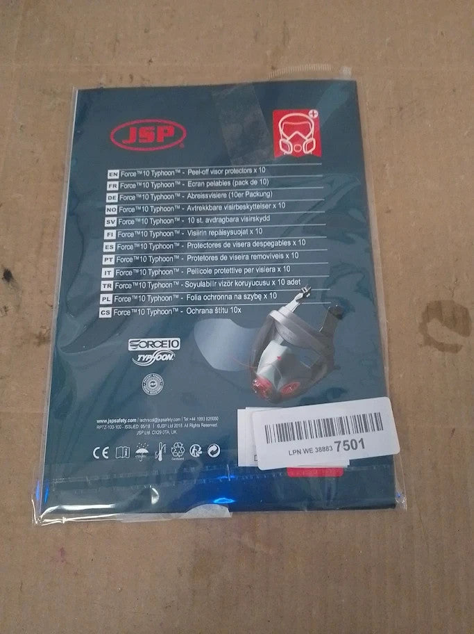Jsp Peel Off Visor Protector For Force 10 Mask Pack Of 10 Pull On Plstic New