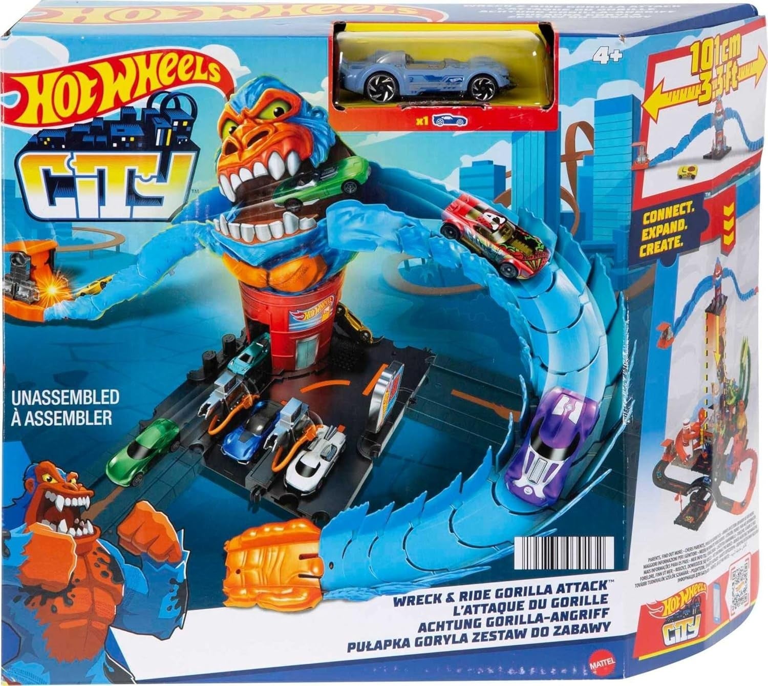 Hot Wheels City Wreck Ride Gorilla Attack 1 Hot Wheels Car Connects Other 4+ New