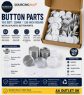 Sourcing Map 120 Set 32mm 1.26in Round Metal Plastic Button Parts Clear Film