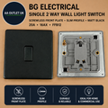 BG Electrical Single Wall Light Switch 2 Way Screwless Front Plate FFB12