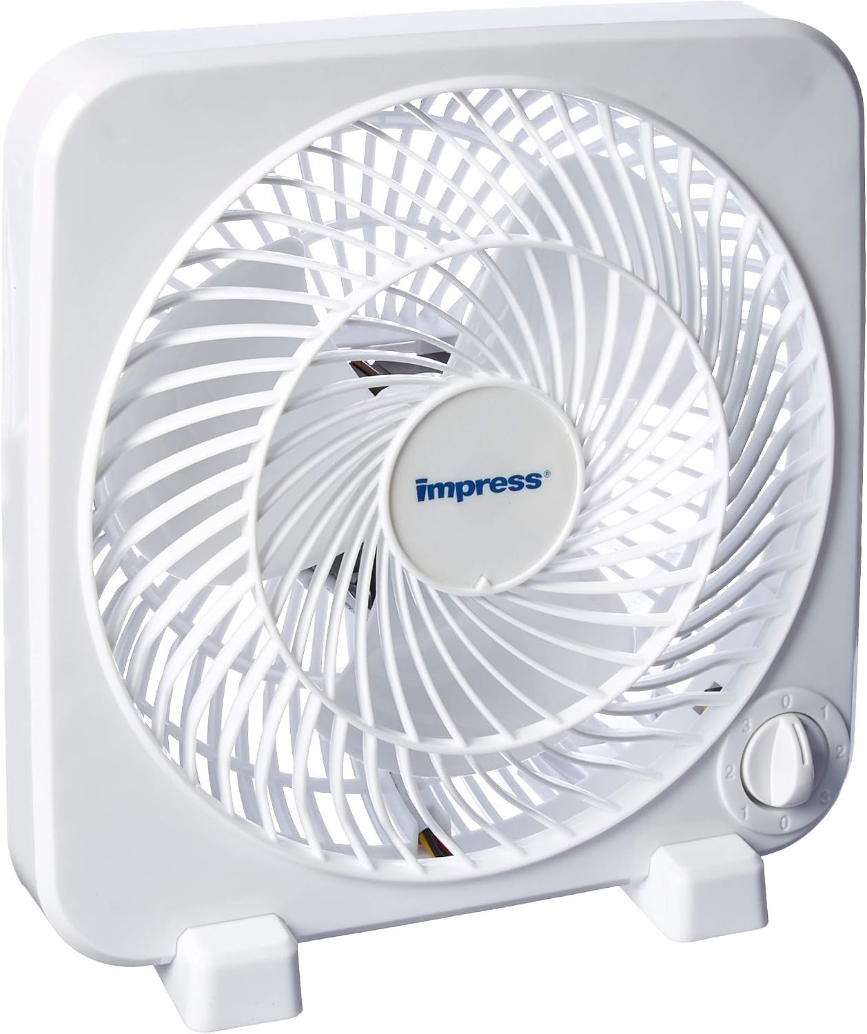 Impress IM 719BX Box Table Fan 9in 3 Speed Portable Home Office White New