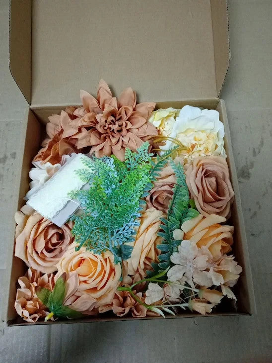 Haswitda Artificial Silk Bouquet Box Faux Flower Head Fake Table Decoration New