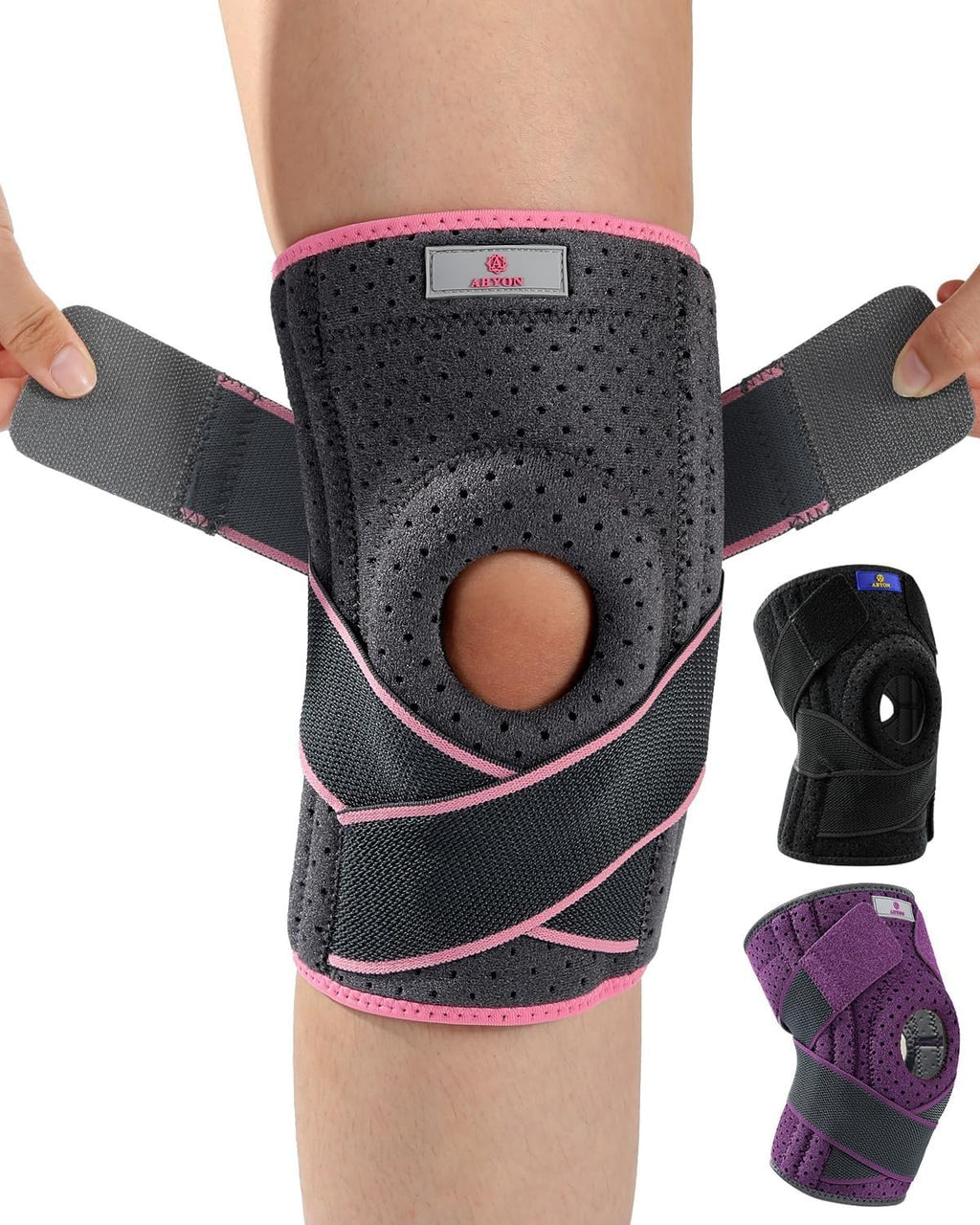 Abyon Knee Braces Pain Side Stabilizers Unisex Effectively Relieve L/XL New