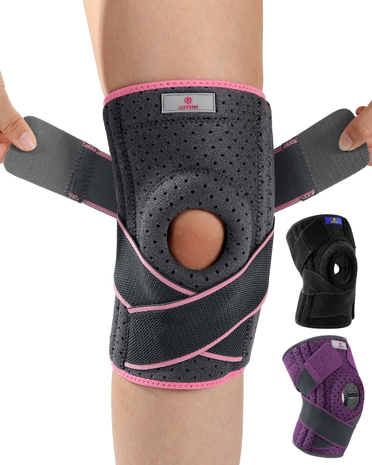 Abyon Knee Braces Pain Side Stabilizers Unisex Effectively Relieve L/XL New