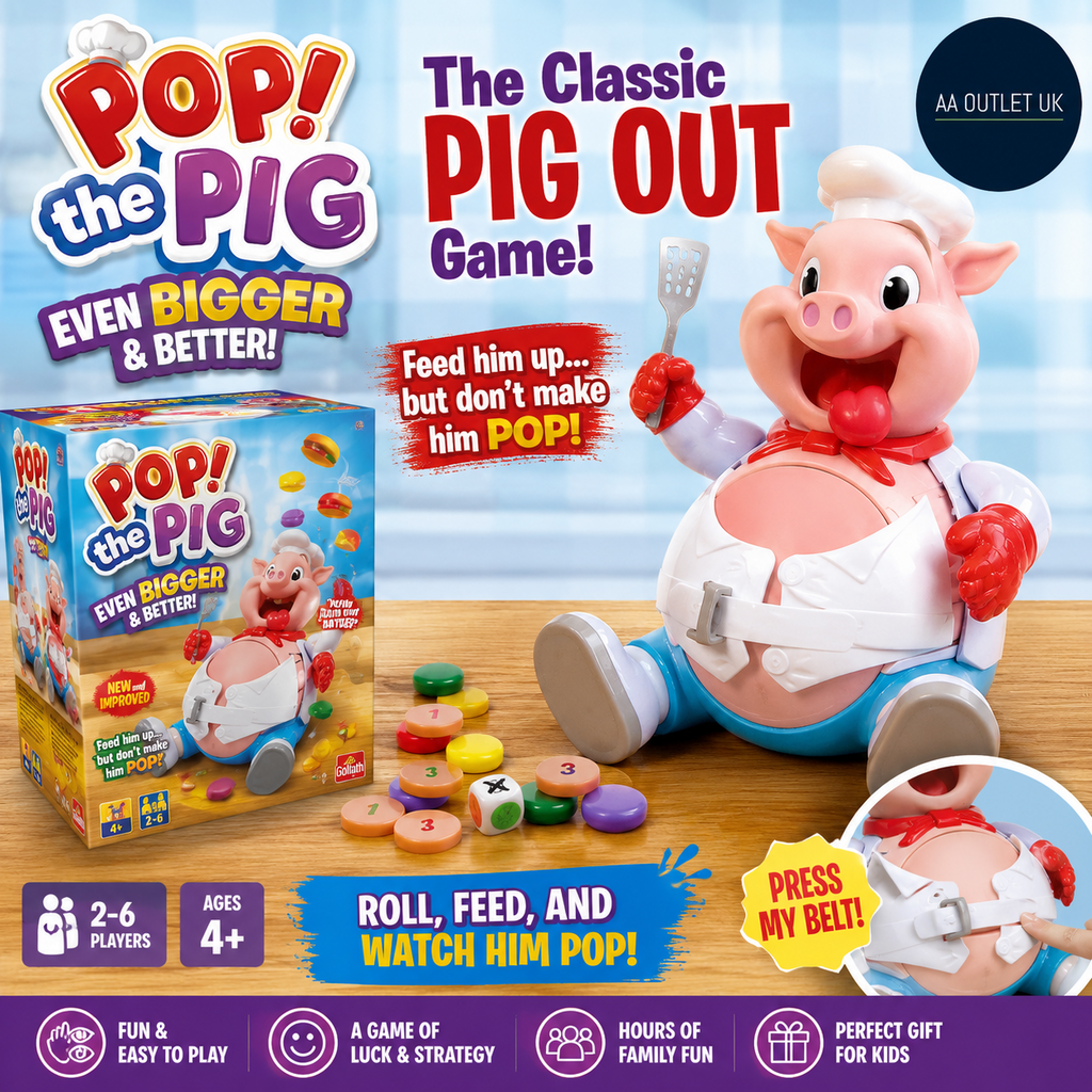 Goliath Games Pop The Pig Even Bigger & Better Kids 2-6 Players Ages 4+