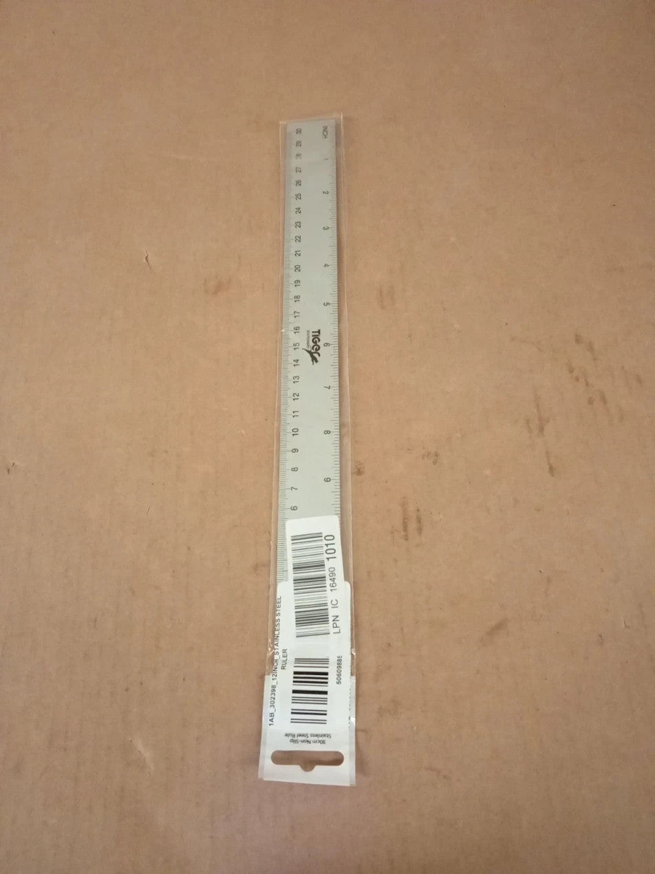Heavy Duty Stainless Steel Ruler 12in 30cm Metal Kit Perfect Straight Edge