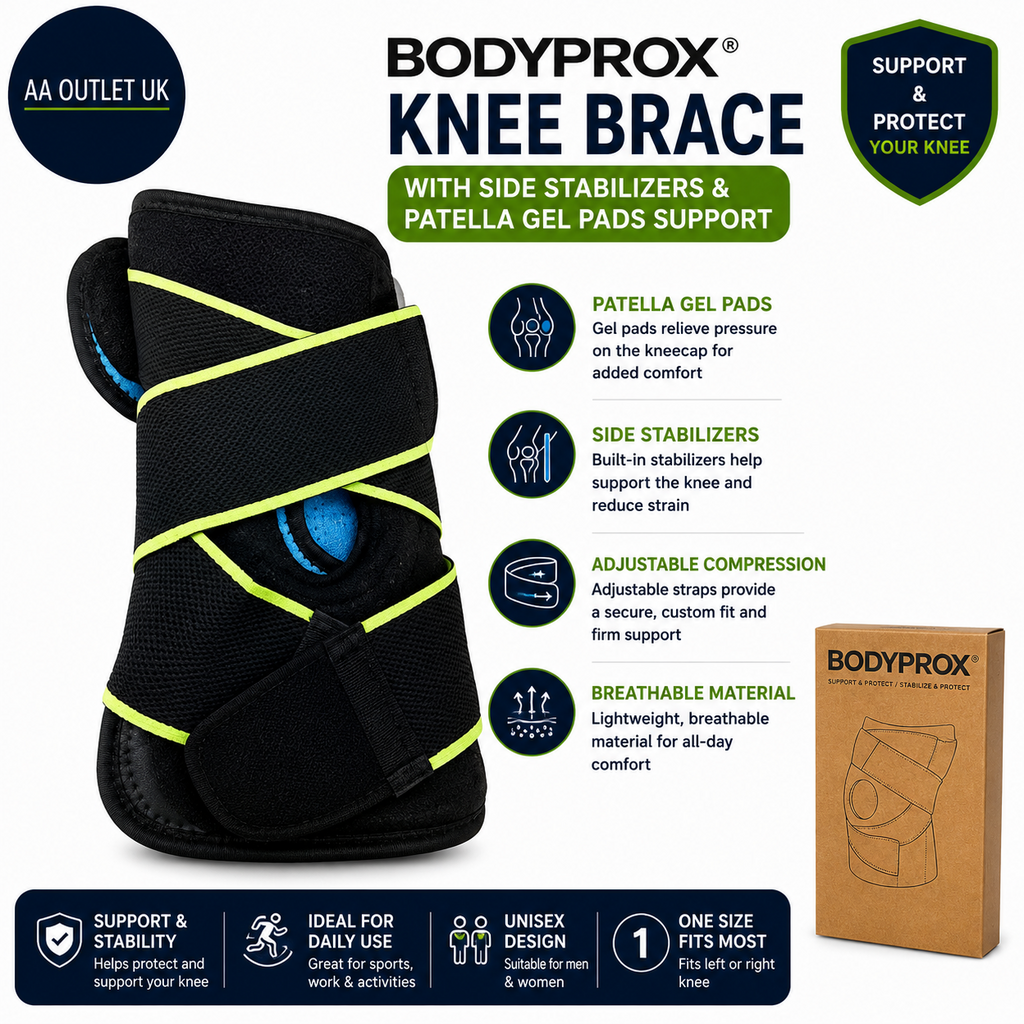 Bodyprox Knee Brace Side Stabilizers Patella Gel Pads Support Durable Design New