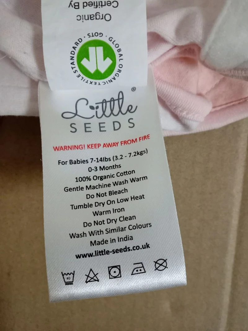 Little Seeds Swaddle Blanket 0-3 Months Organic Cotton Baby Swaddle Newborns New