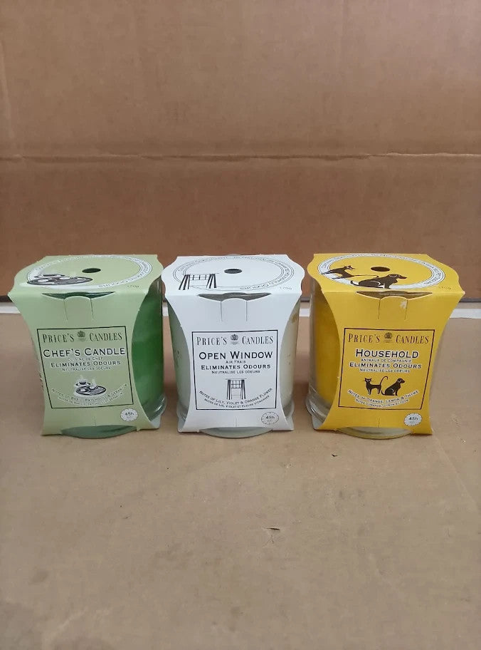 Prices Candles Set Of 3 Mixed Scent Jar Candles Fresh Air Range Bundle New