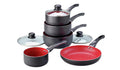 Russell Hobbs Red Stone Aluminium 5 Pieces Pan Set Black Non Stick Cookware New