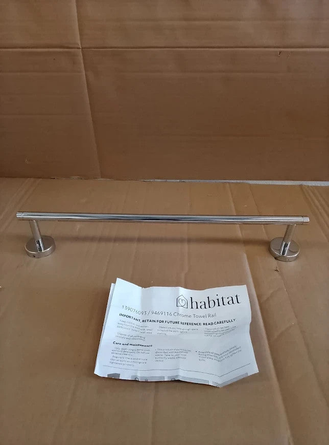 Habitat Wall Mounted Towel Rail Self Assembly 5.3x50x8cm Chrome New