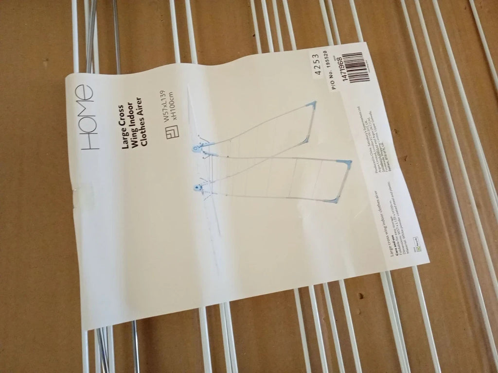 Argos Home 14m Large Cross Wing Indoor Outdoor Clothe Airer 110x57.5x4.8cm White