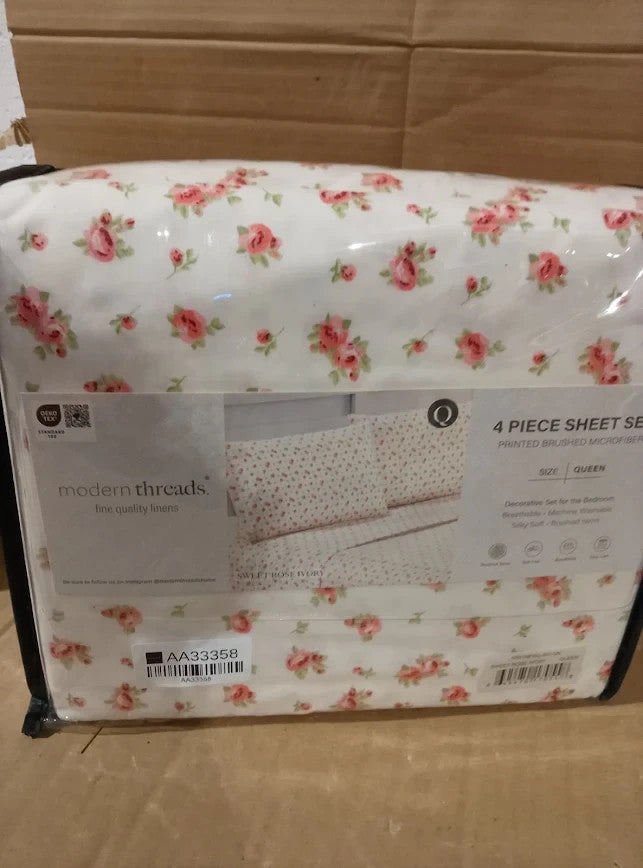 Modern Threads Soft Microfiber Printed Sheets Luxurious Bed Queen Size