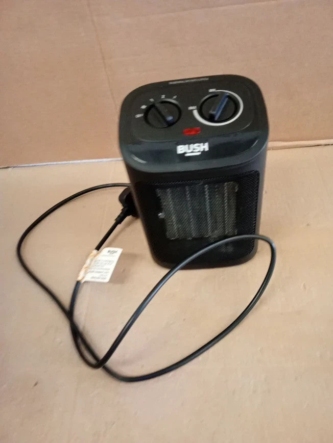 Bush 2000W Ceramic Fan Heater Lightweight PTC919K 3 Heat Settings Black