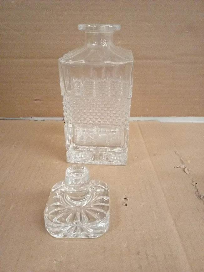 Cambareign Whiskey Decanter Set Wooden Box 27oz Crystal Liquor Glass New