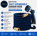 Kettoya 100ft Expandable Garden Hose Flexible Water Hose 10 Pattern Spray Nozzle