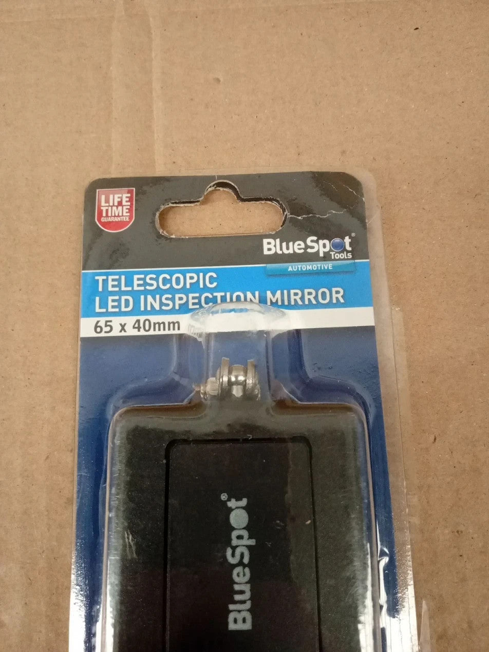 Blue Spot 07301 LED Inspection Mirror Extends 870mm Mirror 65x40mm