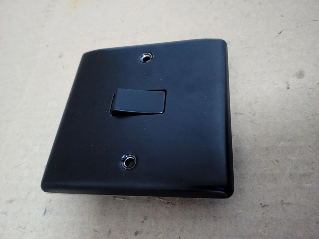Bg Electrical Single Wall Light Switch 2Way Raised Slim Profile Matt Black New