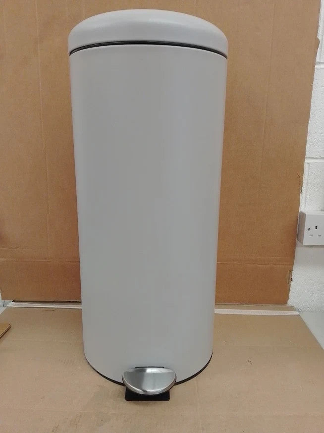 Habitat 30 Litre Round Kitchen Pedal Bin Matt Grey Waste Bin Quality Design