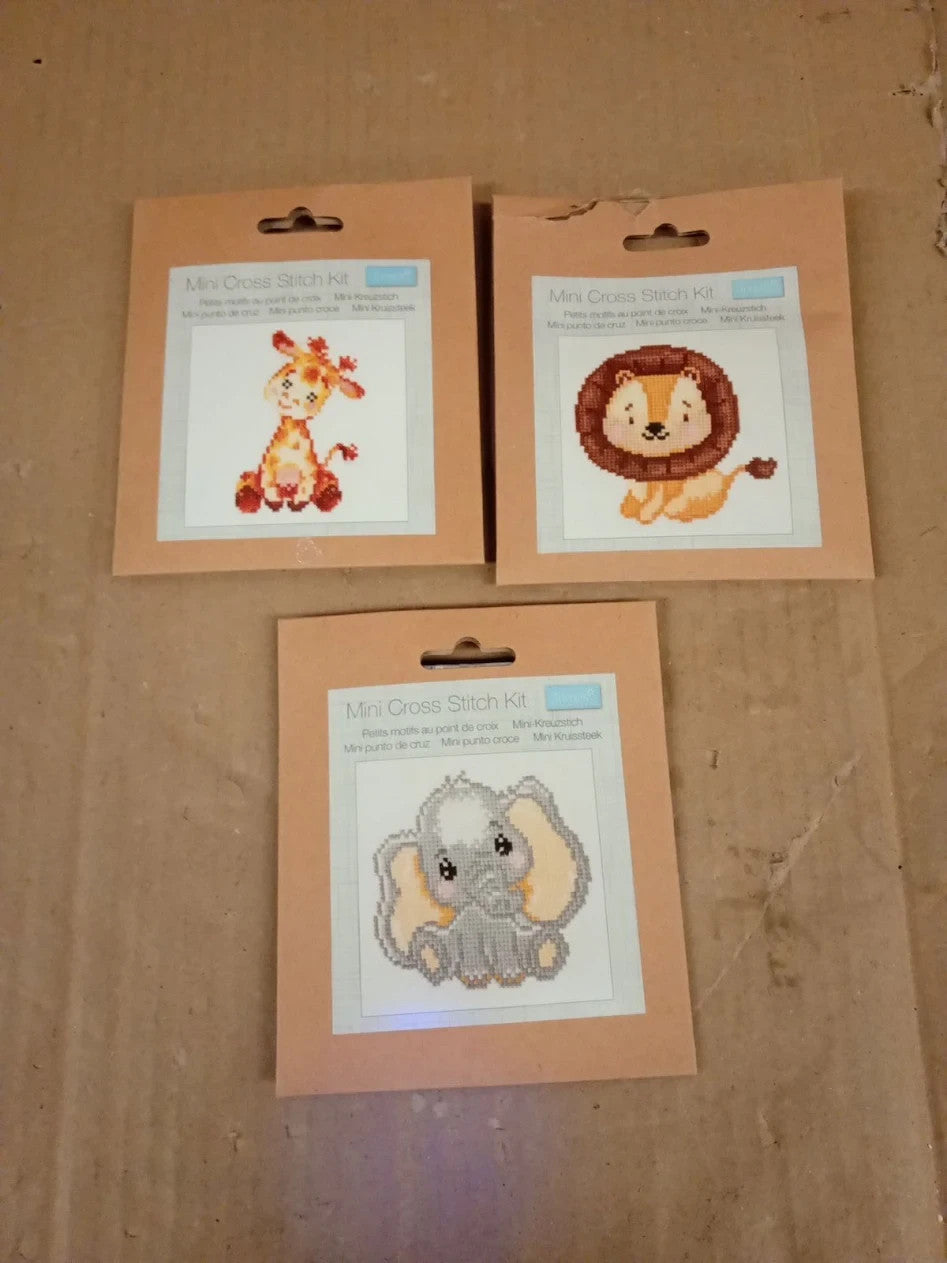 Trimits 3 Pack Cross Stitch Kits Adults Beginners DIY Embroidery 13x13cm New