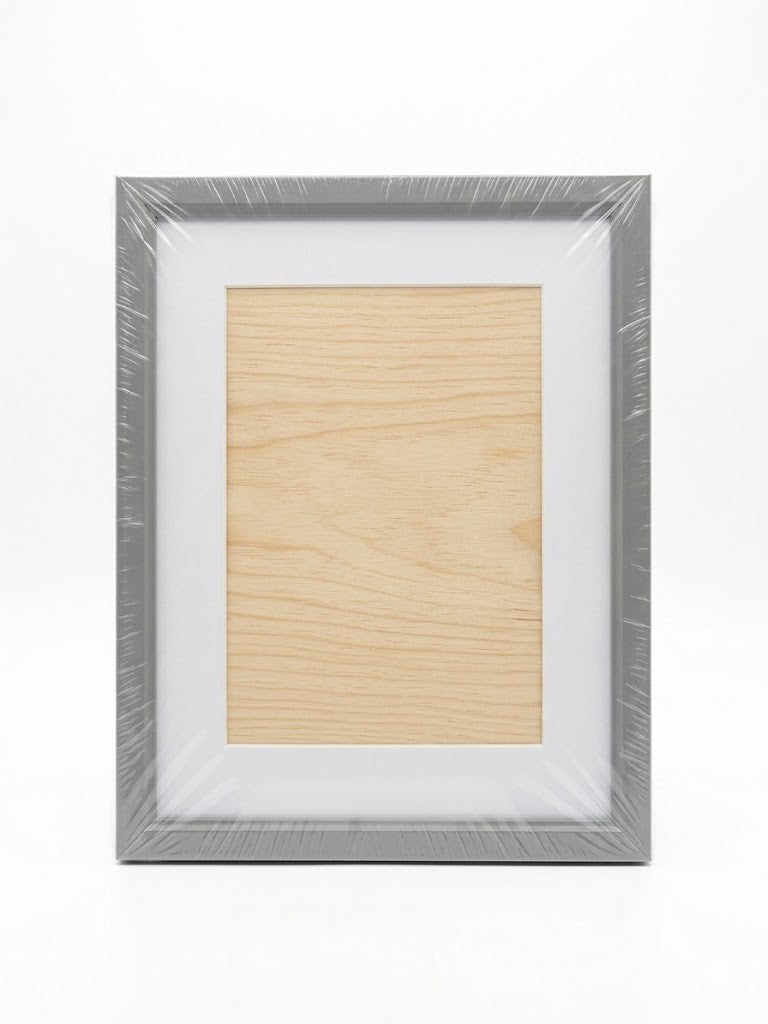 Frame Company Drayton 9x7 Grey Photo Picture White Mount 8x6 Image Plastic New