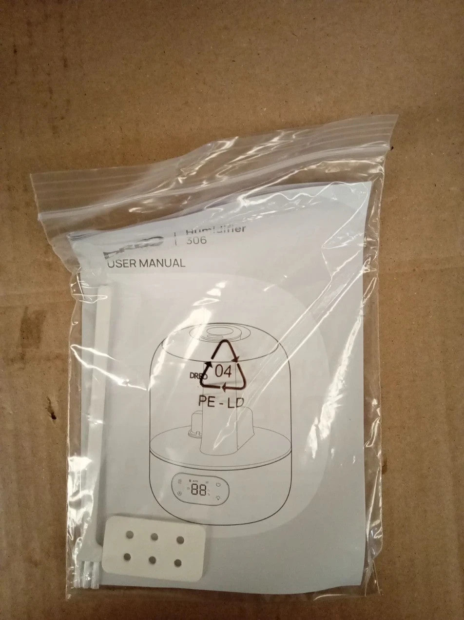 Dreo Humidifier Bedroom Sensor 26dB Quiet Cool Mist Ultrasonic 360° 3L Black