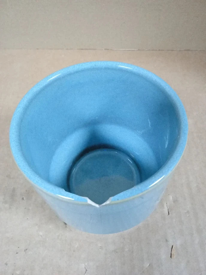 Ivyline Mia Planter Aqua 11cm Round Flower Pot Indoor Outdoor Modern Decoration