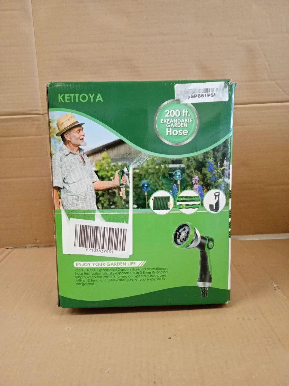 KETTOYA 200FT Expandable Garden Hose Pipe10 Pattern Spray Nozzle 2in1 3750D