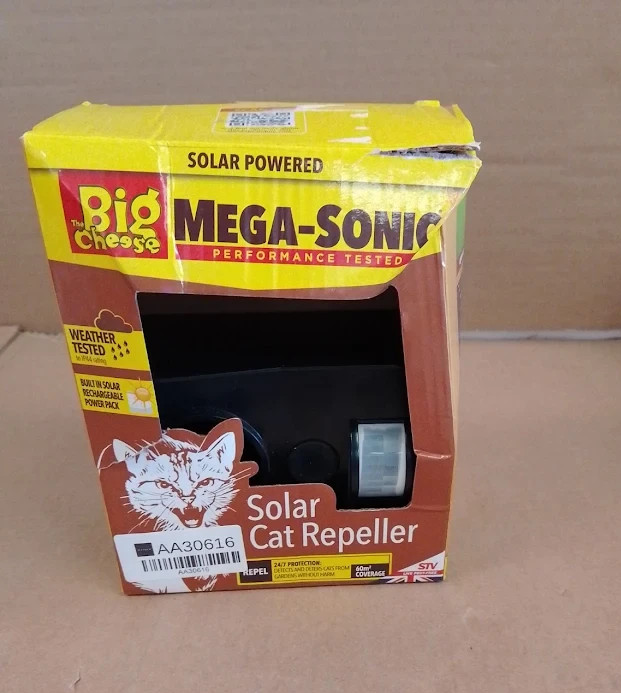 The Big Cheese Solar Sonic Cat Repeller Ultrasonic Garden Animal Deterrent