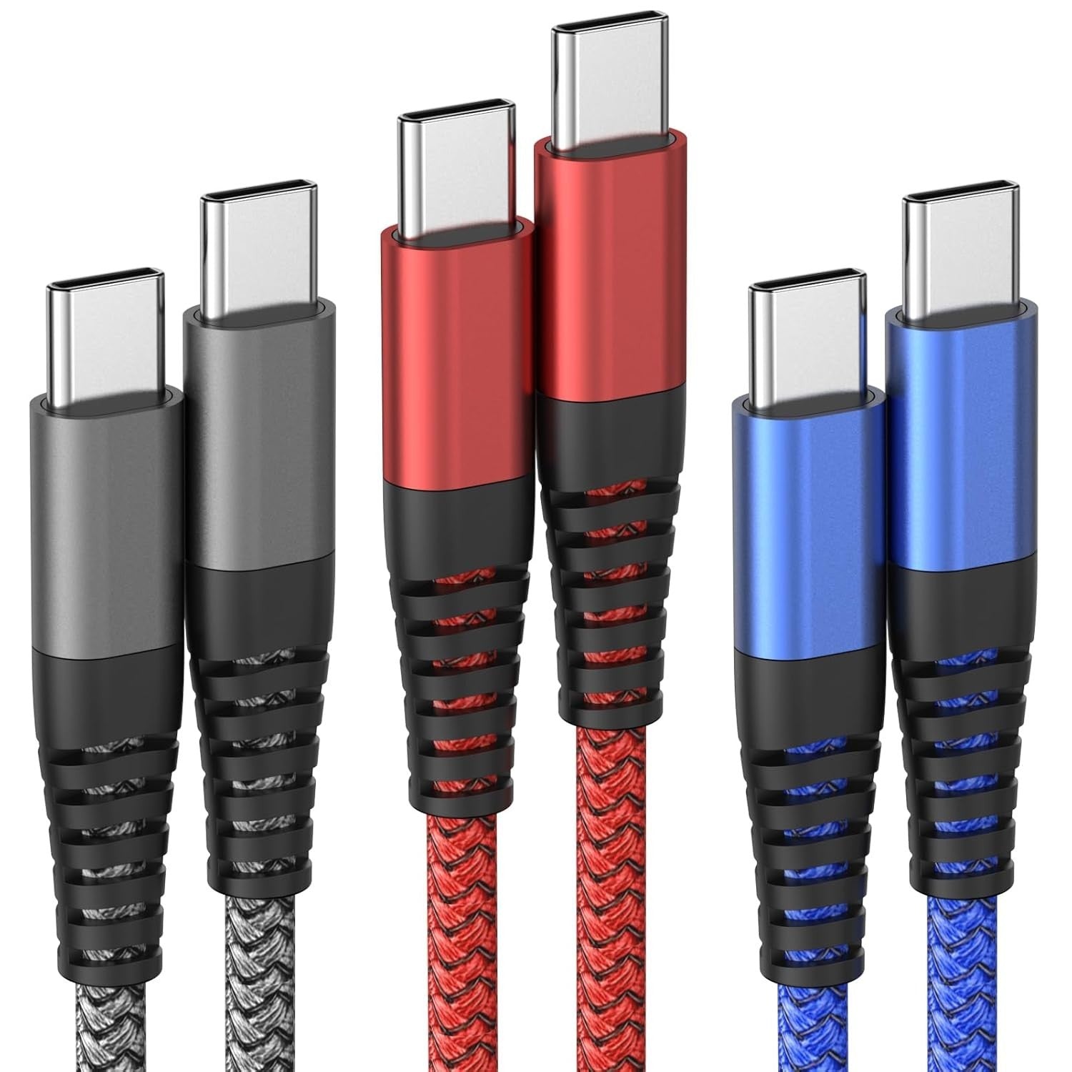USB C To USB C Cable 3 Pack 1m Charger 60W Braided Fast Charging New