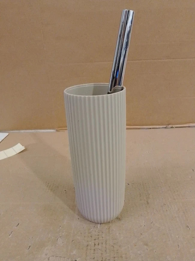 Wenko Agropoli Toilet Brush Set Beige Plastic Firm Yet Flexible 36.5x10cm New