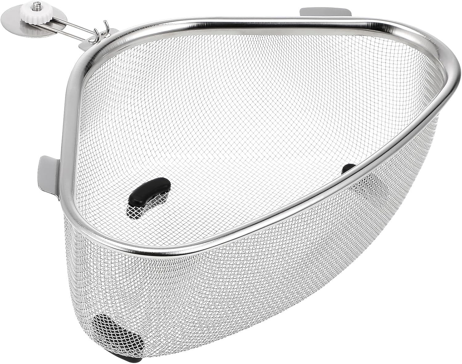 HEMOTON Sink Strainer Basket Triangle Stainless Steel Mesh Drain Filter Silver