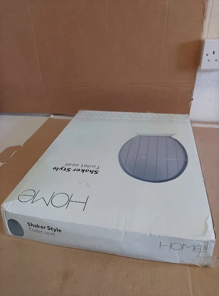 Argos Home Tongue Groove Toilet Seat Grey Adjustable Hinges 45x37.3x5.3cm New