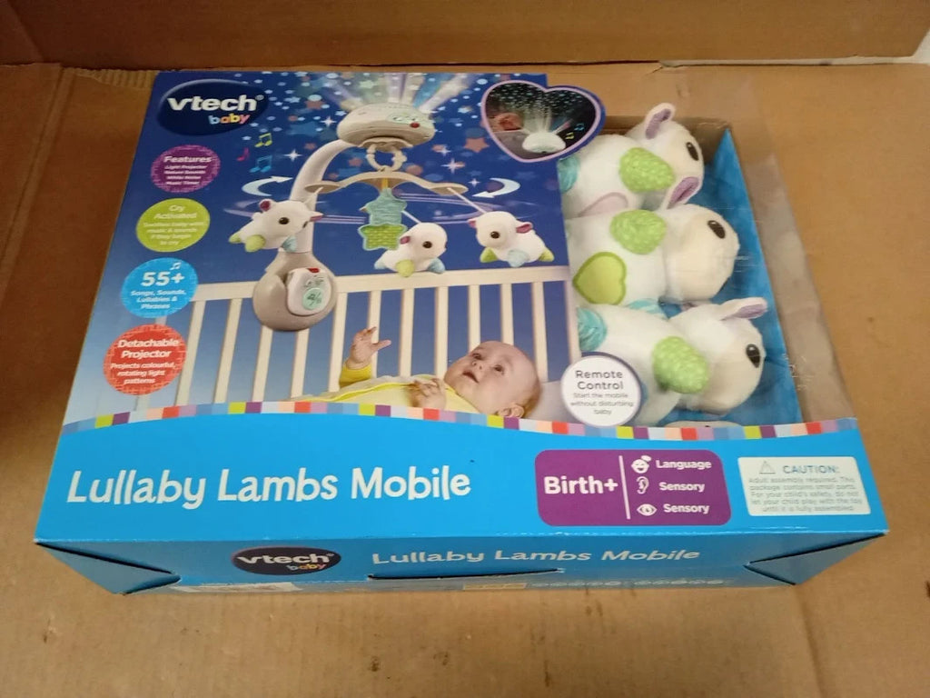 VTech Baby Lullaby Lambs Mobile Lights Sounds Musical Cot Toy 0+ Months New