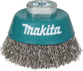 Makita D-77425 Cup Wire Brush Crimped 65xM10  Alloy Steel Crimped Wire Teal New