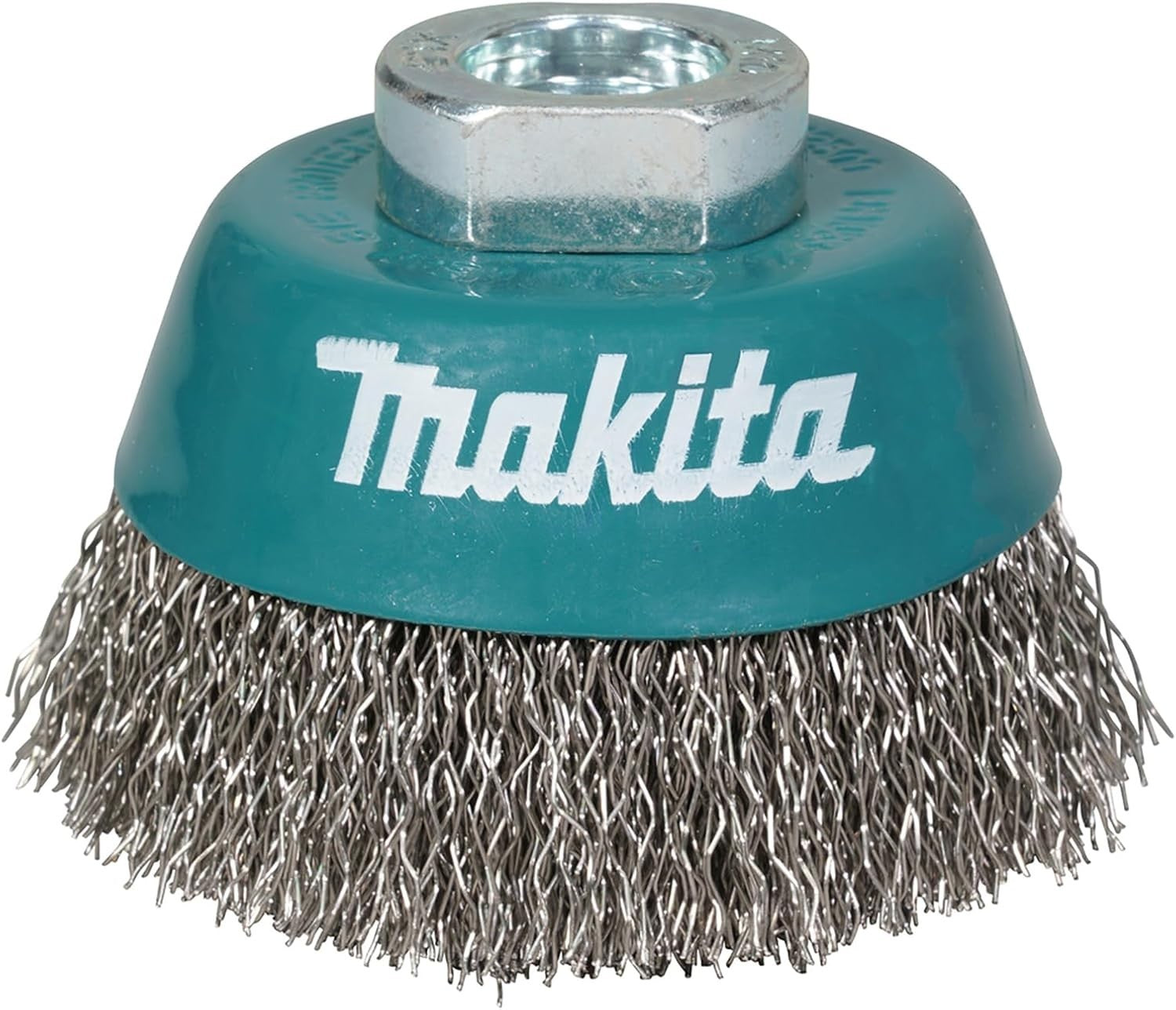 Makita D-77425 Cup Wire Brush Crimped 65xM10  Alloy Steel Crimped Wire Teal New
