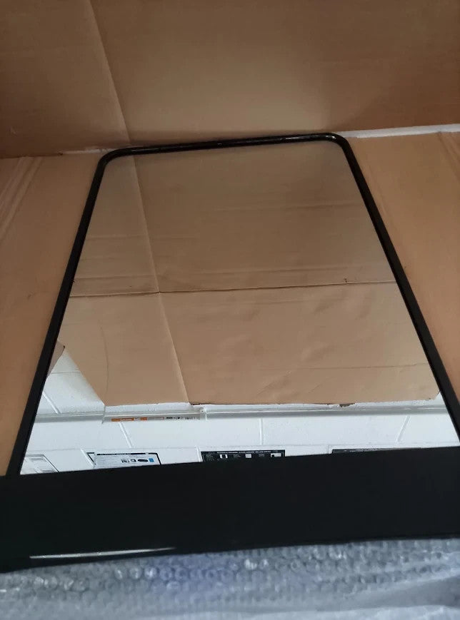 Innova Black Metal Square Mirror Metal Shelf Wall Mounted 65x40c11cm