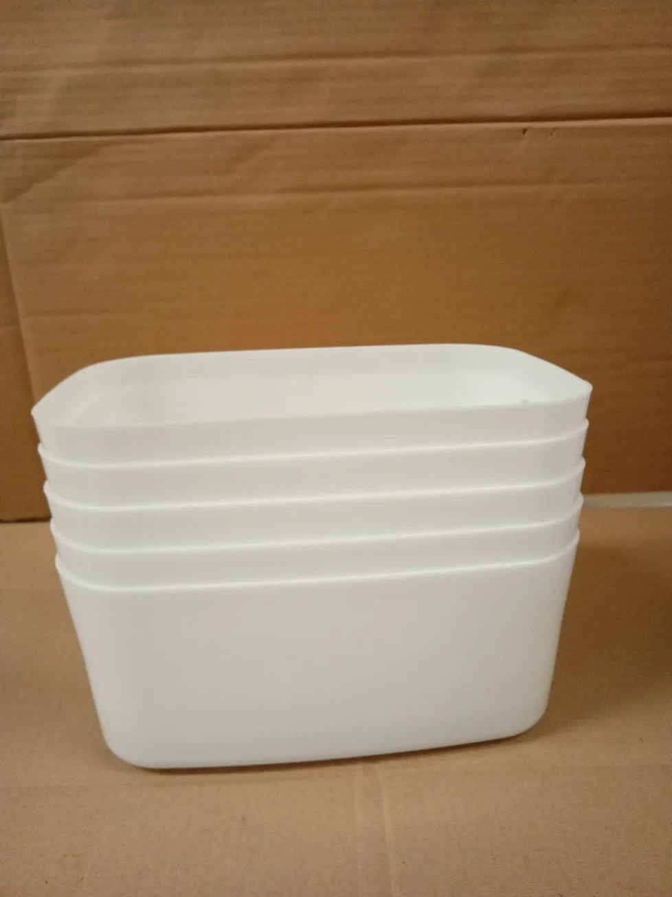 KEPLIN 5 Pack Plastic Storage Baskets Handles BPA Free Organiser 22.3x14.8x10cm