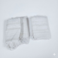 TOPICK Striped Voile Net Kitchen Curtains 36 Inch Drop Sheer Cafe Tier Panels