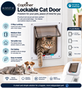 Coptiner Cat Door Lockable Medium Flaps Pet Safety Interior Door 4 Way Locking