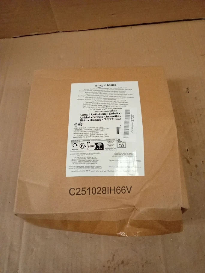 Amazon Basics Ironing Board Cover Standard Size Thick Padding Grey 38.1x137 New